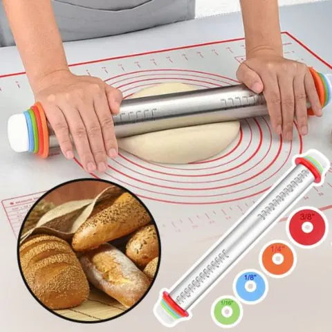 Rouleau à pâtisserie réglable