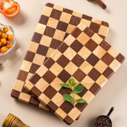Planche à découper bois robuste carrelée