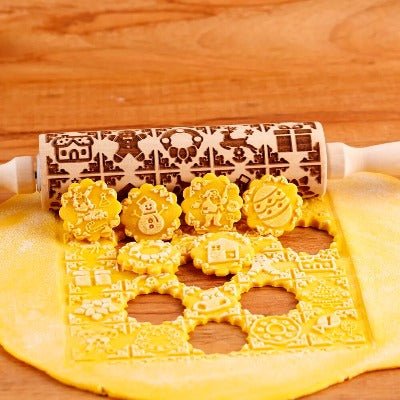 Rouleau à Pâtisserie En Silicone Avec Manche En Bois - 38 Cm, Surface Antiadhésive, Pour Pâte à Pizza, Gâteaux, Biscuits (Bleu)